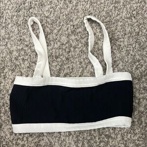 Edikted Black and White Ribbed Top